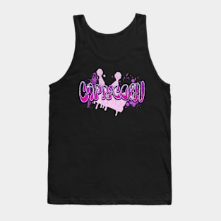 Capricorn Queen Graffiti Crown Zodiac Sign Astrology Birthday Tank Top